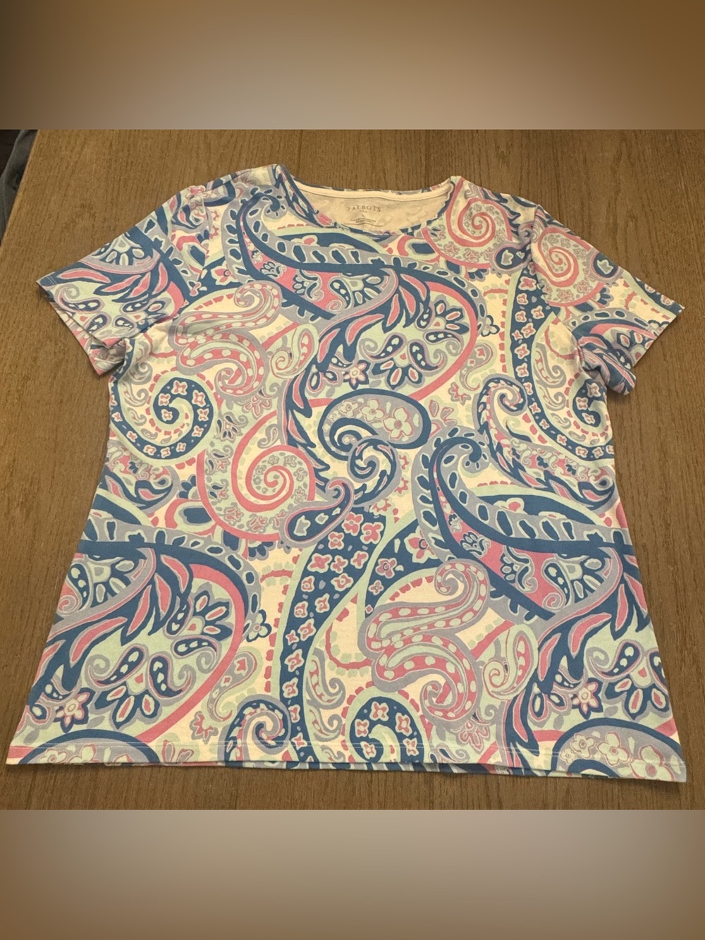 Talbots Paisley Tee Size XL